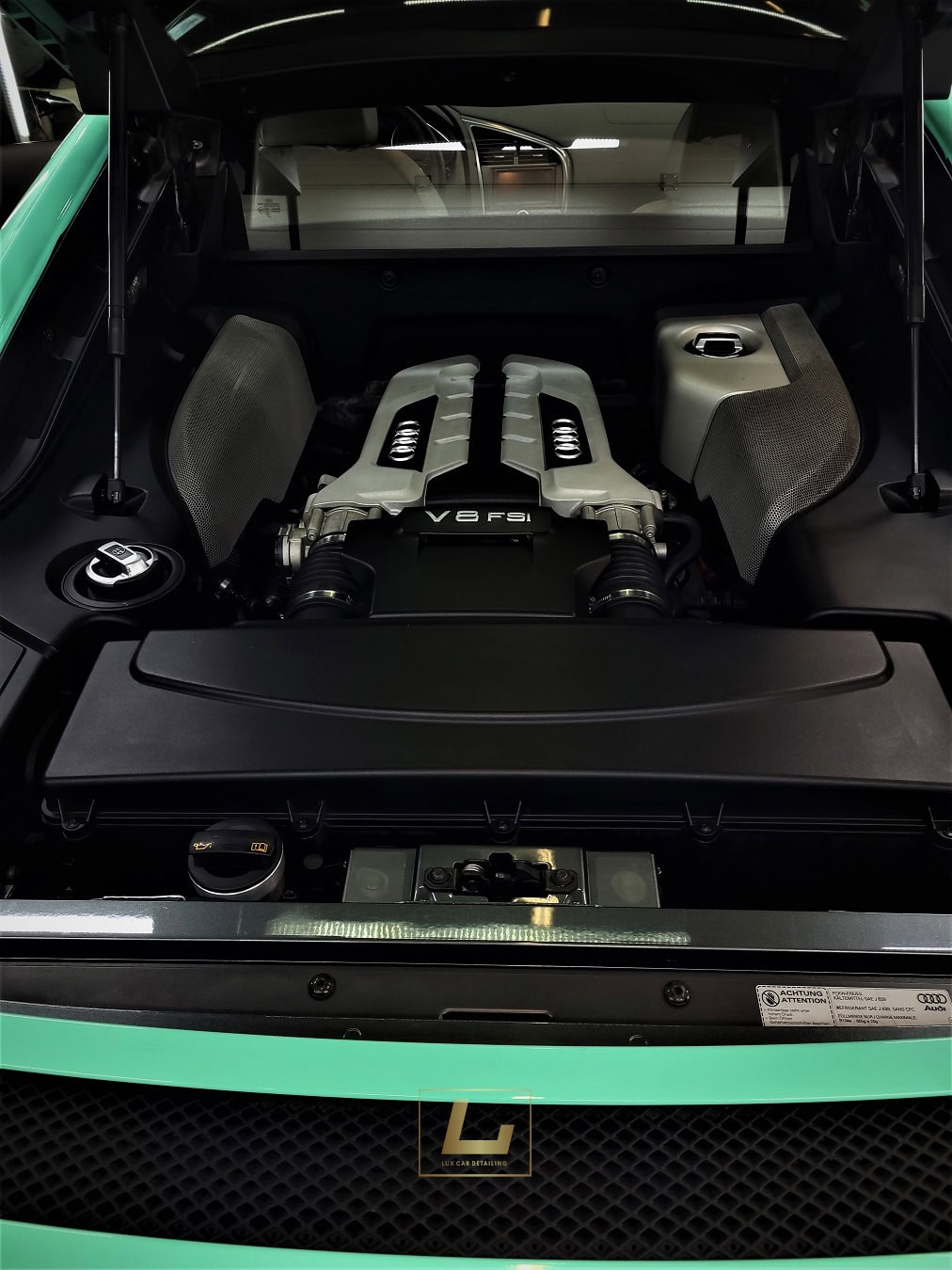 Čistenie motora Audi R8 detail